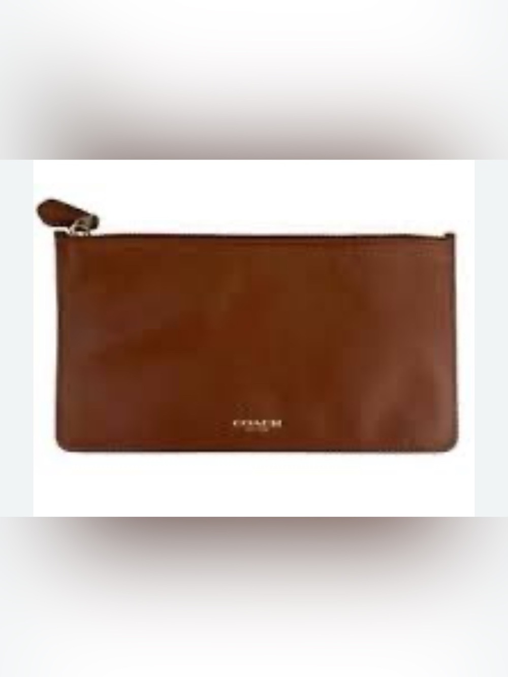 Coach brown leather zip accessory